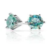 Gigajewa Cyan Color vvs1 okrągłe kolczyki stadninowe moissanite 18k złota plated 925 Srebrne kolczyki Kobieta dziewczyna GMSE0085896986