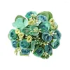 Decorative Flowers Faux Silk Cloth Elegant Artificial Rose Hydrangea Bouquet For Wedding Arrangement Bridal Centerpiece A