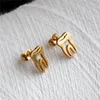 Stud Earrings 316L Stainless Steel Men Gold-Color IP Planting No Fade Allergy Free Fashion Jewelry