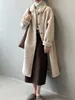 Imitation lamb wool long coat for women's winter coat