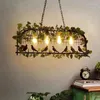 Hängslampor American Vintage Bird Cage Lamp Tak LED CANDELIER Matsal Bar Greenery Hanging Living Decorative