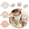 Pattern Toddler Long Sleeve Scarf Waterproof Bib Smock Feeding Apron For Kids Pocket Infant Girls Clothing Bandana Bibs 231225