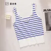 2024 Designers Tanks Knit Vest Pulls T-shirts Designer Lettre rayée Tops sans manches Knits Fashion Style Ladies Pull Croptop