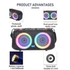 Luidsprekers Piekvermogen 700 W Outdoor Trolley Audio 40 W Dubbele 6,5 inch Bluetooth-luidspreker Karaoke met EQ Kleurrijke LED-lichtring met microfoonafstandsbediening