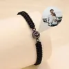 Sieraden aangepaste foto armbanden gevlochten touw gepersonaliseerde fotoprojectie roestvrijstalen armband voor vrouwen mannen paar sieraden cadeau