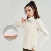 Lu Lu aligner vers le bas veste serrée Sport veste d'hiver chaud pleine fermeture éclair vêtements d'entraînement conception correcte Yoga citron LL femme