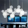 Nordic led luzes pingente pós-moderna bolha de vidro bola pendurado lâmpada para sala jantar sala estar café bar decoração designer hanglamp332t