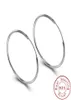 Минималистичные большие серьги-кольца из стерлингового серебра 925 пробы, женские большие круглые серьги с пряжкой, серьги-кольца для женщин SE1348099263
