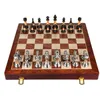 Figurines d'échecs en métal de luxe, ensemble en bois de 45CM, jeux de société classiques pliants professionnels, Collection d'ornements pour la maison, 231225