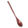 Coffee Scoops 18 Pieces Wooden Spoons Kitchen Serving Long Handle Soup Cooking Tasting For Eating Mixing Stirring