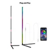 거실 코너 플로어 램프 140cm Bluetooth 스마트 RGB 기분 전등 침실 북유럽 홈 장식 테이블 램프 스탠드 조명