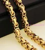 7Quot40quot 8mm Fashion Jewelry Trendy Byzantine Chain Men039S 316L Rostfritt stål Halsband Mens Guldkedjor Halsband1830711