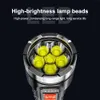 New Portable Lanterns Powerful 6LED Flashlight USB Rechargeable Flashlights Super Bright Waterproof Torch Self-defense Emergency Light