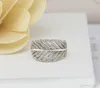 NIEUWE 925 Sterling Zilveren Veer Bruiloft RING LOGO Originele Doos voor Verlovingssieraden CZ Diamanten Kristallen Ringen voor Vrouwen Girls5505777