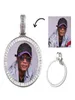 Personlig bild PO -hänge halsband för kvinnor män minne runda hänge halsband med tenniskedja4014684