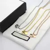 Top quality Necklac Pendants Titanium steel 18K Gold Round Beads Chain Necklaces With Hollow Out Engrave G Letter Double Pendant2294
