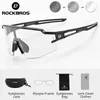 Óculos de sol Rockbros Ciclismo Óculos UV400 Photochromic Proteção Solar Esportes Óculos Bicicleta Óculos Mtb Road Myopia Frame Bike Sunglasses