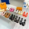 Designer Sandal Shake Flat Mule Women Slippers Metallic Lambskin Slipper Brand Heels Mid High Heeled Chunky Heels Slides Summer Sandals with Box