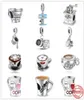 925 Silver Fit Charm 925 Bracelet Coffee Cups & Coffee Machines charms set Pendant DIY Fine Beads Jewelry8687610