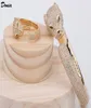 Donia joias pulseira de luxo moda europeia e americana exagerada clássica cabeça de leopardo incrustada pulseira de zircônia conjunto de anel feminino1401281