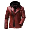 Мужская куртка из искусственной кожи, индивидуальная мотоциклетная куртка с капюшоном, большой размер, модная мужская одежда 231226