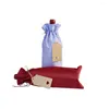 Shopping Sacs 10 pcs/lot bouteille de vin couvre sac à cordon avec étiquette coeur ensemble toile de jute pochettes en lin pour le stockage de décoration de mariage de noël