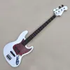 4 Strings CWhite Active Electric Bass Guitar met 20 frets Rosewood Freeboard Red Pearl Pickguard aanpasbaar