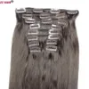 ZZHAIR 140g 280g 16" 26" capelli Remy fatti a macchina set da 10 clip in capelli umani a testa piena diritti naturali 231226