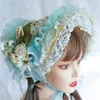 Chapeau de paille à fleurs Lolit chapeau de paille thés fête SunHat dentelle fascinateurs pour femmes coiffure victorienne Bonnet victorien 231225