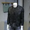 Jaquetas masculinas Primavera Outono Jaqueta Floral Homens Moda Vintage Negócios Jacquard Bomber Masculino Casual Slim Casaco Outerwear