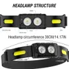 New Headlamps 1/2pcs LED Headlamps Rechargeable Headlight IR Motion Sensor Head Lamp Water-Resistant Lightweight Head Flashlight Headlamp