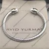 Nytt lyxarmband 925 Sterling Silver Diamond Armband Buckle X Classic Cable Fit Designer Original High End Gift Vintage Craft