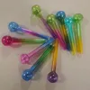 4 Inch Colorful Pyrex Glass Oil Burner Pipe 10cm 25mm ball Tube Burning Great tubes Nail tips Hand Pipe Smoking Pipes