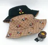 Завязанная тушью картина с узором Рыбак Двусторонняя кепка с козырьком Панама для мужчин и женщин Street Trend4679163