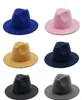 Unisex platt grim ull filt fedora hattar med bälte rött svart lapptäcke jazz formell hatt panama cap jxw7251959492