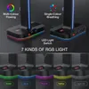 Kulaklıklar Havit RGB Oyun Kulaklık Standı Çift Kulaklıklı Askı Telefon Tutucu ile 2 USB Şarj Cihazı Masaüstü PC Oyunu Kulaklık Aksesuarları