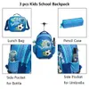 BASSE BAMBINI 3PCS BASSATURA SCOLAGGIO CON IL TACCA SCUOLA SCUOLA CON BAGNO PRANZO SCHOOL ROLLING BACKPACK BACKPACK PER LA CHUE