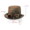 Steampunk Erkek Şapka Goggles Eşcinsel Şapka Caz Şapkası Gotik Steampunk Top Şapka Erkekler için Slip Non Slip Hat Karnavalı Gece Kulübü 231225