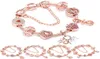 Bracciale con ciondoli in oro rosa con albero felice Bracciale con ciondolo di perle di vetro Bracciale gioielli fai da te per le donne regalo2824002