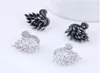 S1342 Hot Fashion Jewelry S925 Silver Post Zircon N Earrings White Black N Studörhängen1534810