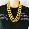 Hip Hop Gold Color Big Acrylic Chunky Chain Halsband för män Punk överdimensionerad stor plastlänkkedja Herrsmycken 231226