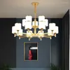 Lustres de plafond moderne lustre en verre abat-jour LED restaurant pour salon décor chambre lampe luminaire suspendu