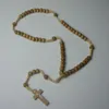 Pendentif croix en perles de bois, collier à breloques, bijoux chrétiens, chapelet religieux de jésus, perles en bois, bijoux 247o
