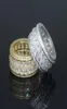 Trouwringen Amerikaanse maat 5 6 7 8 9 Iced Out Bling 5A Zirconia Verlovingsband Ring voor vrouwen Brede volledige vingerbanden5813889
