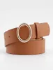 2020 Womens Belt Black White Brown Pink Wide Leather Belt Female Ladies Gold Metal Round Circle Belts for Women Trouser Dresses2190259