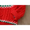 Детский рождественский свитер для мальчиков, утепленные вязаные топы, одежда из джерси для девочек, детский пуловер с пряниками, трикотаж на осень-зиму 231226