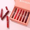 6PCS Waterproof Liquid Lipstick Set Nude Matte Lip Gloss Long Lasting Tint Rich Color Natural Cosmetic Kit 231225