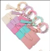 Key Rings Jewelry Silica Gel Bracelet Chain Ring -Border Amazon New Pu Tassel Card Bag Sile Wholesale Ladies Drop Delivery 2021 Kro4N5713631