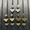 Inverterade triangelörhängen med Box Geometric Crystal Stud for Women Triangle Badge örhängen Designer smycken