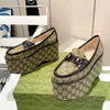 Designer Dress Shoes moda Mule Moafer Donna Platform Muli spessi Mocassini in pelle verniciata di lusso di alta qualità Taglia scarpe 35-41